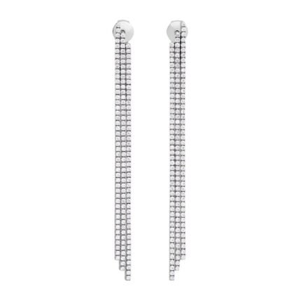 CELINE TENNIS COCKTAIL EARRINGS IN WHITE GOLD AND DIAMONDS
