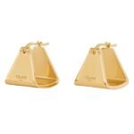 CELINE FORMES ABSTRAITES PYRAMID HOOPS IN BRASS WITH SILVER FINISH