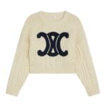 CELINE TRIOMPHE CREW NECK SWEATER IN ARAN WOOL