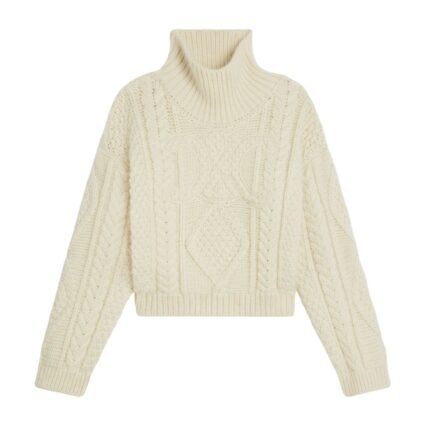 CELINE HIGH NECK SWEATER IN ARAN ALPACA WOOL