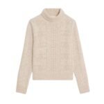 CELINE TURTLENECK SWEATER IN SHETLAND POINTELLE