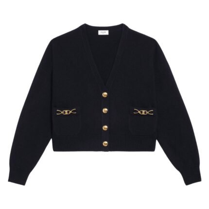CELINE CARDIGAN WITH GOURMETTE IN HERITAGE CASHMERE BLACK
