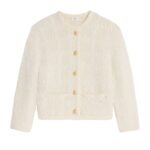 CELINE CARDIGAN JACKET IN ALPACA WOOL OFF WHITE
