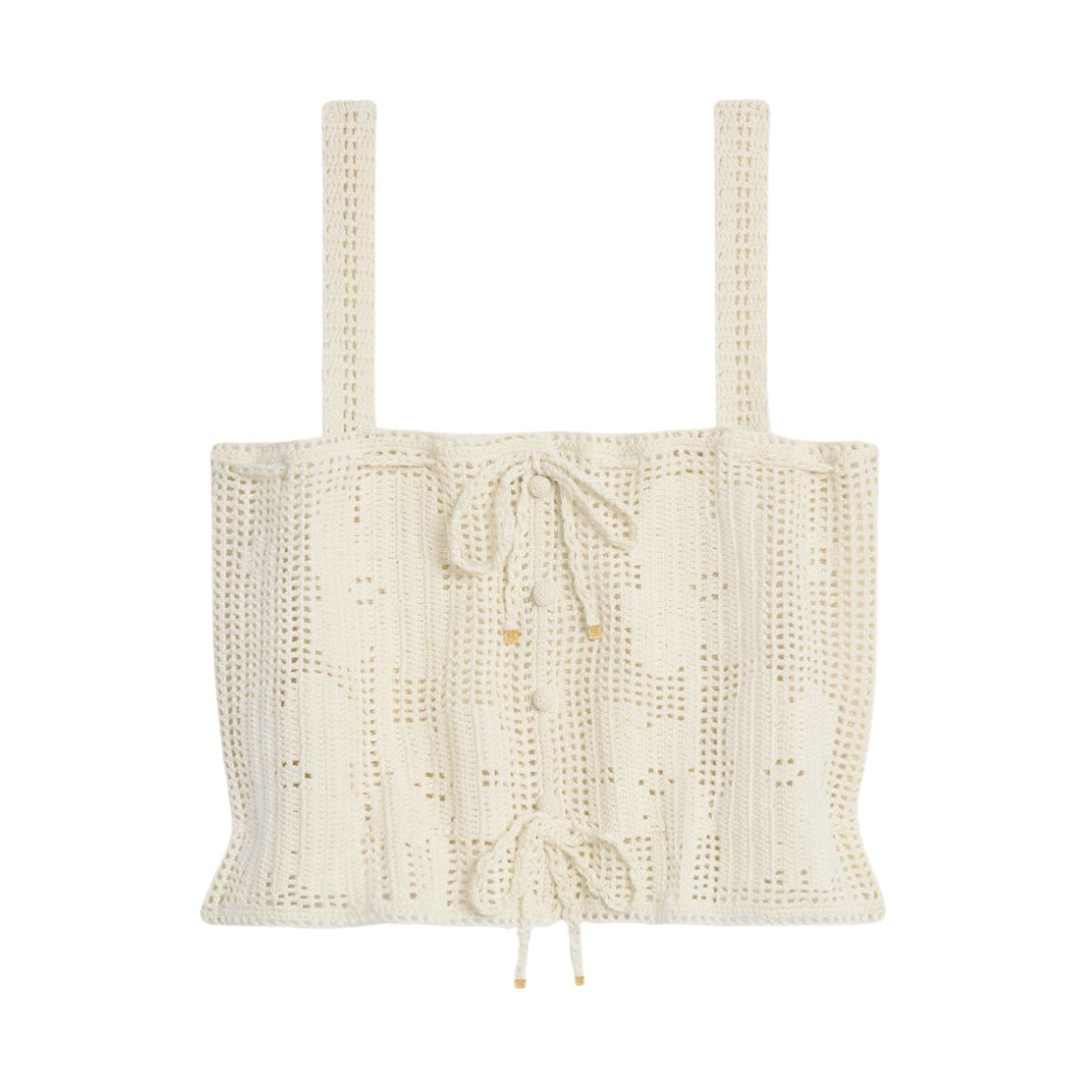 1 CELINE CROP TOP IN FLORAL CROCHETED COTTON
