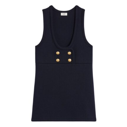 CELINE TUNIC MINI DRESS IN INTERLOCK WOOL