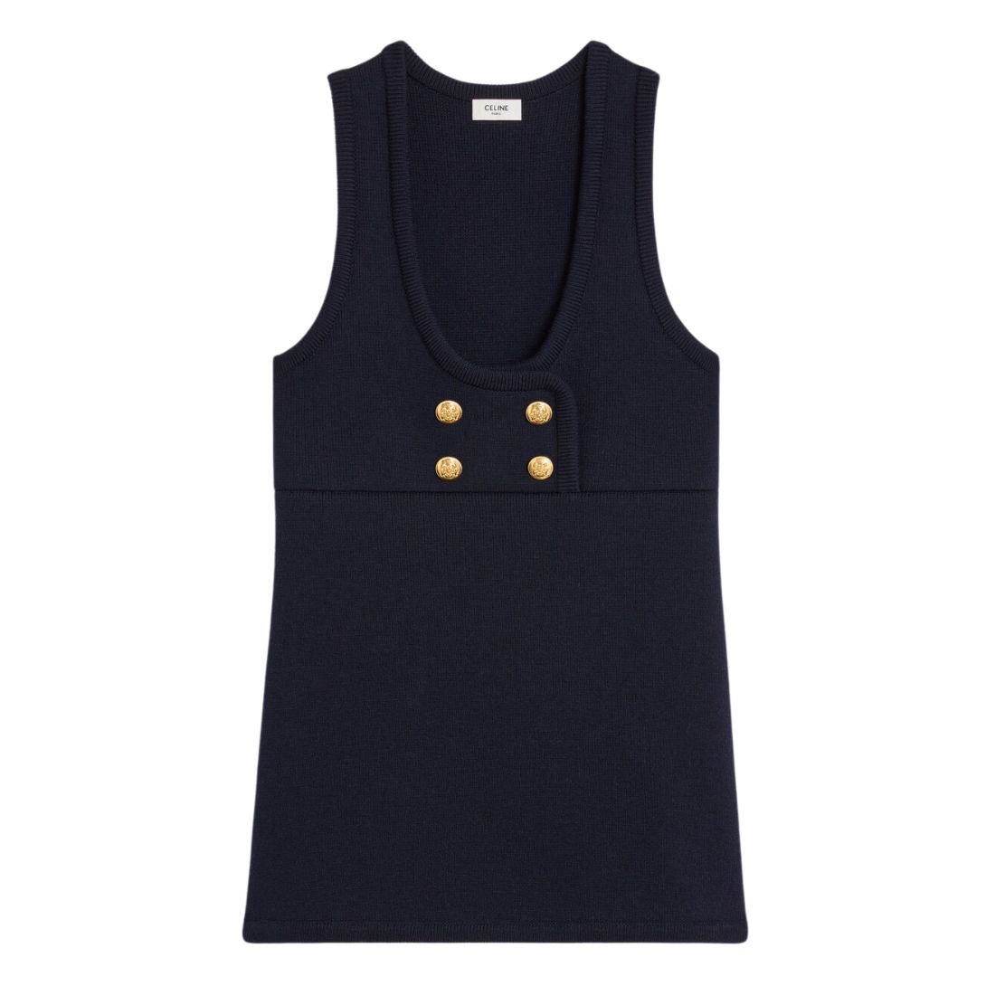1 CELINE TUNIC MINI DRESS IN INTERLOCK WOOL