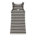 CELINE TRIOMPHE STRIPED MINI DRESS IN CROCHETED COTTON