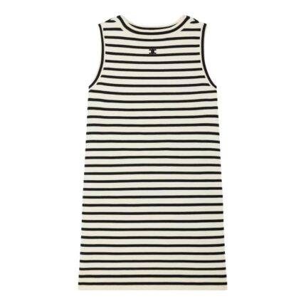 CELINE TRIOMPHE MARINIÈRE MINI DRESS IN WOOL