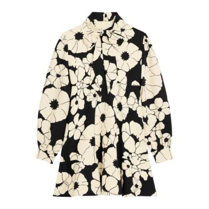 CELINE SKATER MINI DRESS IN WOOL ORGANZA