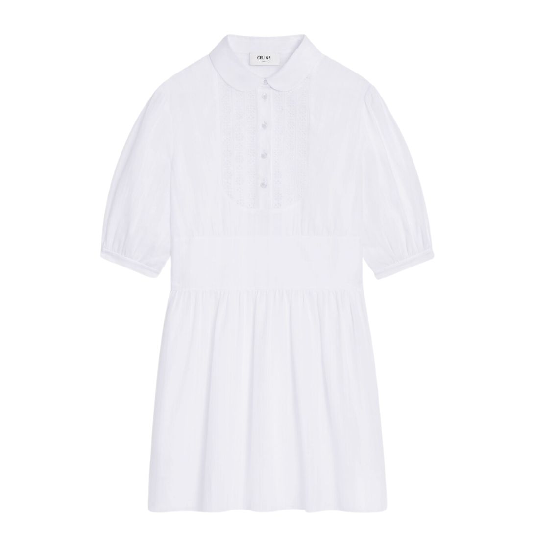 1 CELINE BABYDOLL MINI DRESS IN STRIPED COTTON VOILE
