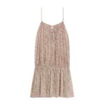 CELINE GATHERED MINI DRESS IN SILK GEORGETTE