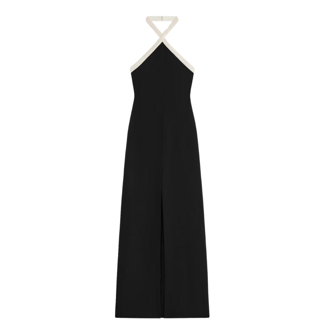 1 CELINE COLUMN DRESS IN SATIN LINED CREPE