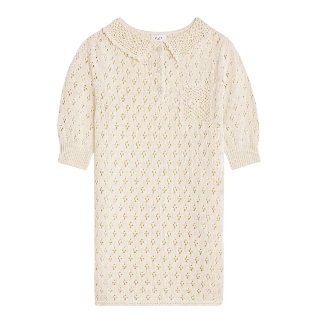 1 CELINE MINI DRESS IN POINTELLE COTTON