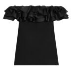 CELINE MINI DRESS WITH RUFFLES IN WOOL SABLÉ