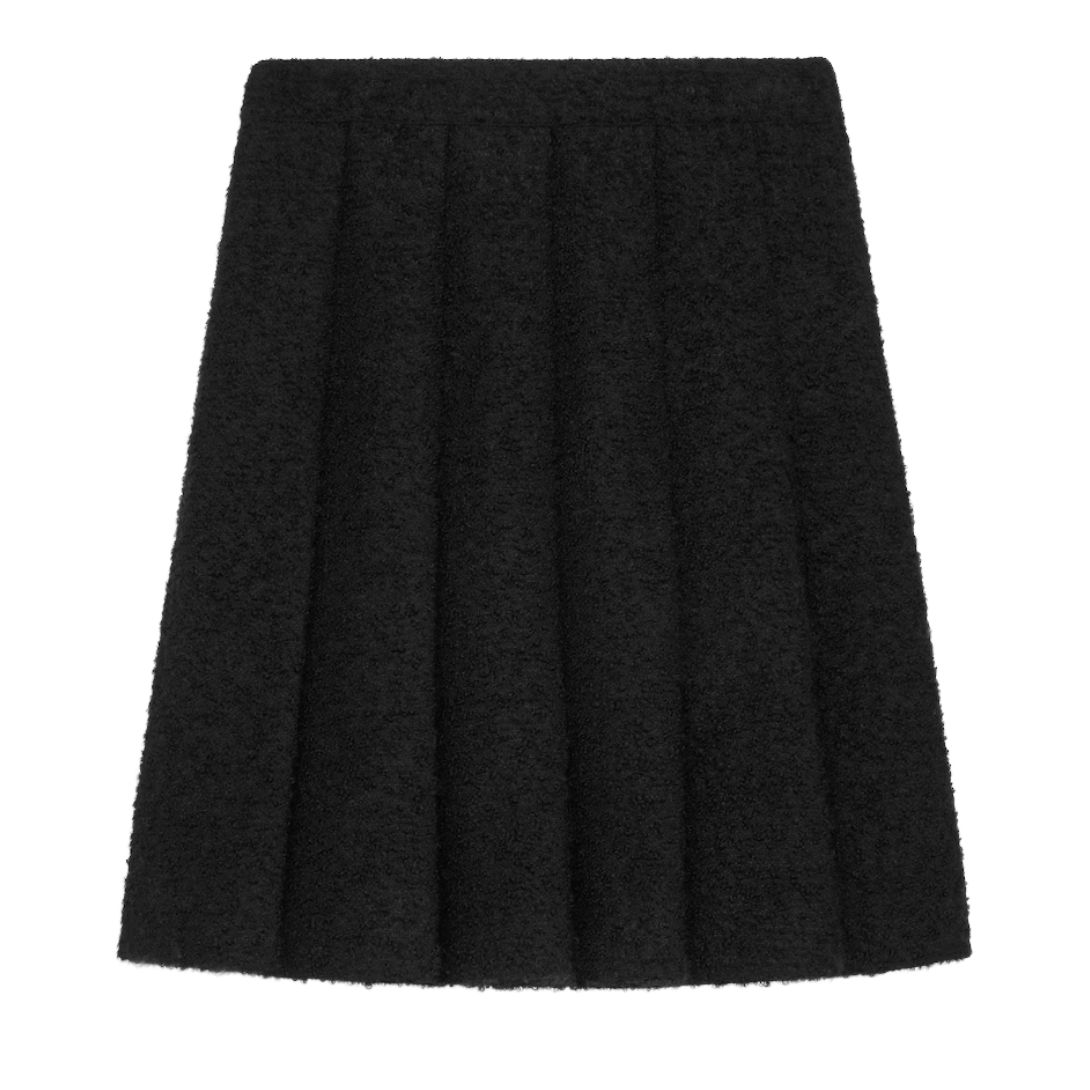1 CELINE PLEATED SKIRT IN BOUCLETTE NATTÉ