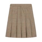 CELINE PLEATED SKIRT IN HOUNDSTOOTH WOOL