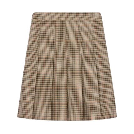 CELINE PLEATED SKIRT IN HOUNDSTOOTH WOOL