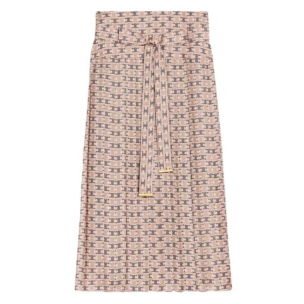 CELINE PLEATED SKIRT IN SILK GEORGETTE