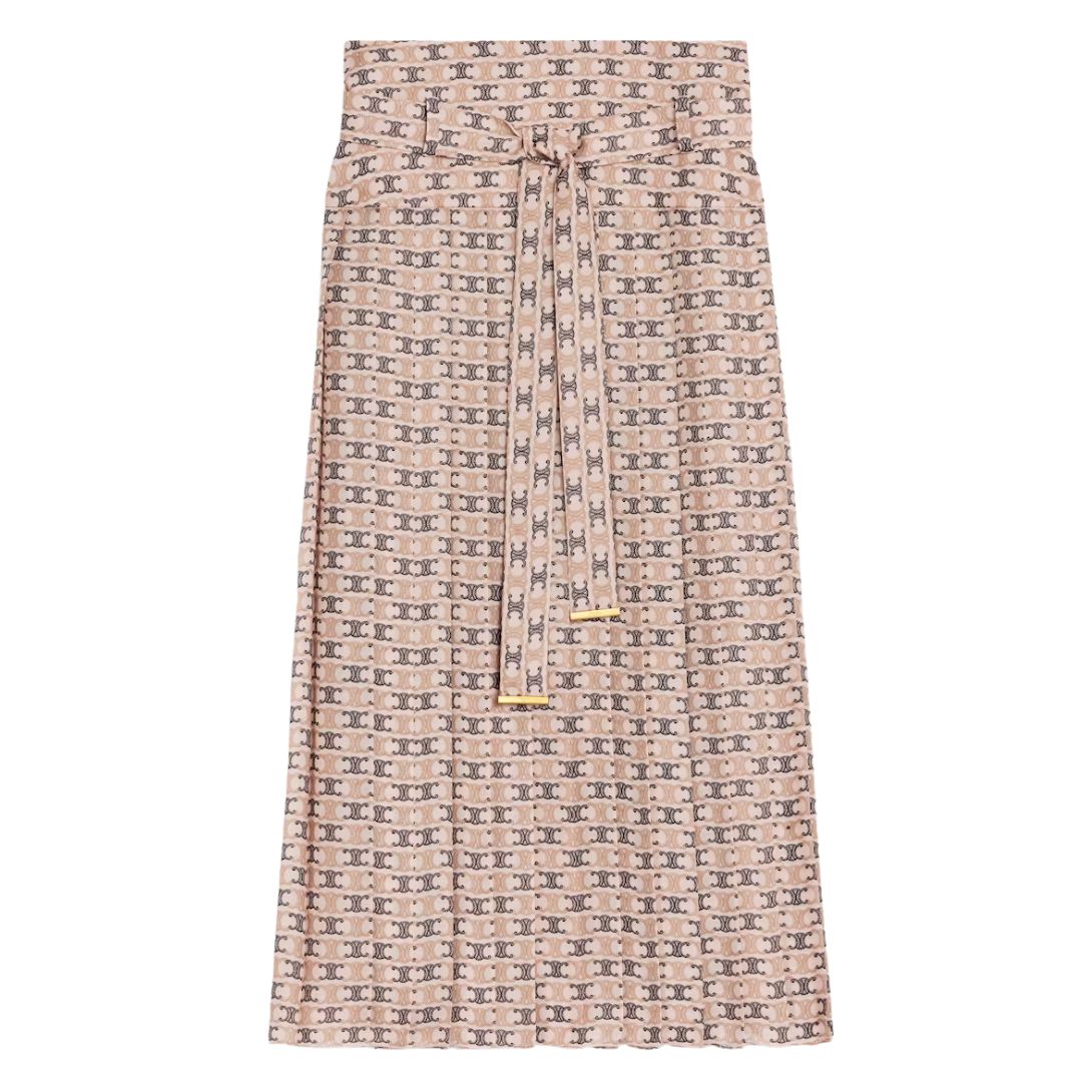 1 CELINE PLEATED SKIRT IN SILK GEORGETTE