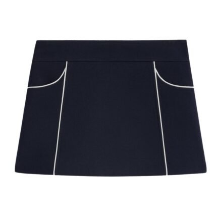 CELINE TRAPEZE MINI SKIRT IN GAUFFERED DOUBLE WOOL