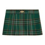 CELINE PLEATED MINI SKIRT IN TARTAN WOOL
