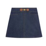 CELINE MINI SKIRT IN RAW WASH DENIM