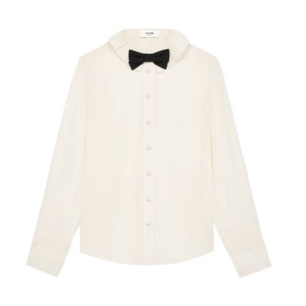 CELINE MIA SHIRT WITH BOW IN SILK CRÊPE AND ACETATE