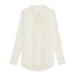 CELINE FRILLED ROMY SHIRT IN SILK CREPE AND ACETATE
