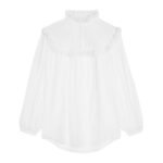 CELINE EMBROIDERED ROMY SHIRT IN COTTON MUSLIN