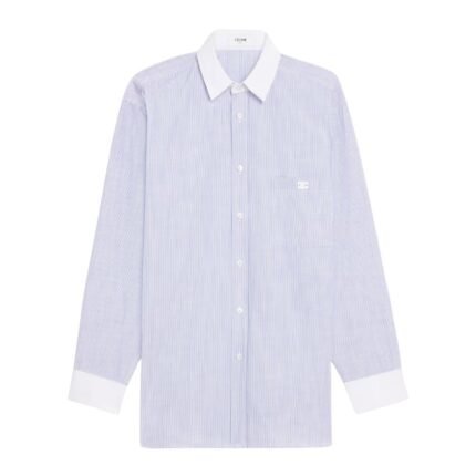 CELINE OVERSIZED SHIRT IN STRIPED CHAMBRAY COTTON