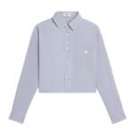 CELINE CROPPED SHIRT IN STRIPED COTTON AND SILK