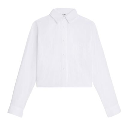 CELINE CROPPED SHIRT IN STRIPED COTTON