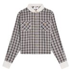 CELINE CROPPED SHIRT IN CHECK SILK