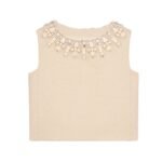 CELINE EMBROIDERED TOP IN BOUCLETTE NATTÉ