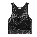 CELINE EMBROIDERED TANK TOP IN SILK AND COTTON