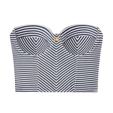 CELINE TRIOMPHE BUSTIER IN STRIPED JERSEY