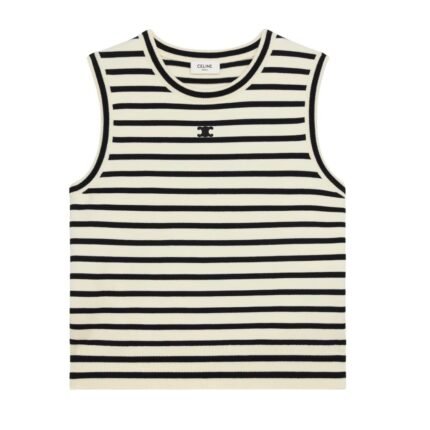 CELINE TRIOMPHE SLEEEVESS MARINIÈRE SWEATER IN WOOL