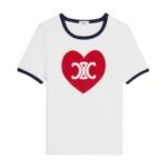 CELINE HEART TRIOMPHE T SHIRT IN COTTON JERSEY