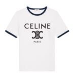 CELINE PARIS T SHIRT IN COTTON JERSEY BLACK-WHITE