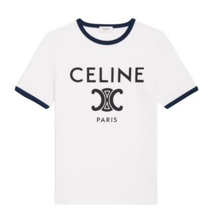 CELINE PARIS T SHIRT IN COTTON JERSEY BLACK-WHITE