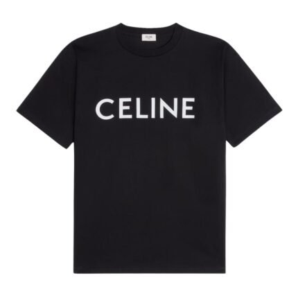 CELINE LOOSE T SHIRT IN COTTON JERSEY BLACK-WHITE