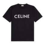 CELINE LOOSE T SHIRT IN COTTON JERSEY ECRU-BLACK
