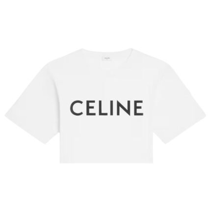 CELINE CROPPED T SHIRT IN COTTON JERSEY