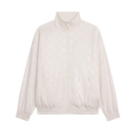 CELINE TRACKSUIT JACKET IN TRIOMPHE JERSEY LIGHT BEIGE