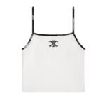 CELINE EMBROIDERED TRIOMPHE TANK TOP IN COTTON JERSEY