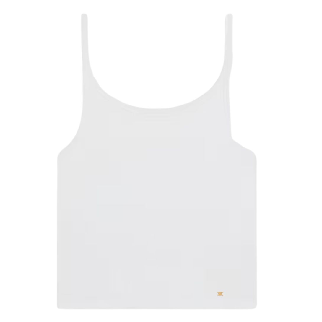 1 CELINE TRIOMPHE TANK TOP IN RIBBED COTTON