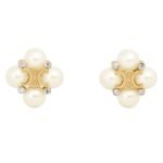 CELINE LES PERLES STUDS IN STRASS RESIN PEARLS AND BRASS WITH GOLD FINISH