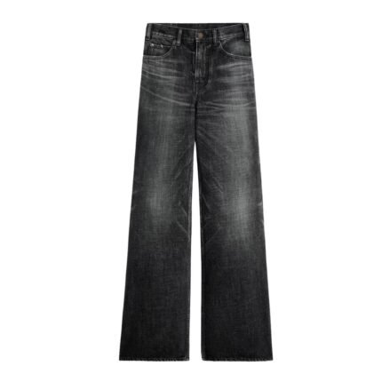 CELINE FLARED SURF JEANS IN BLACK ICE RINSE DENIM
