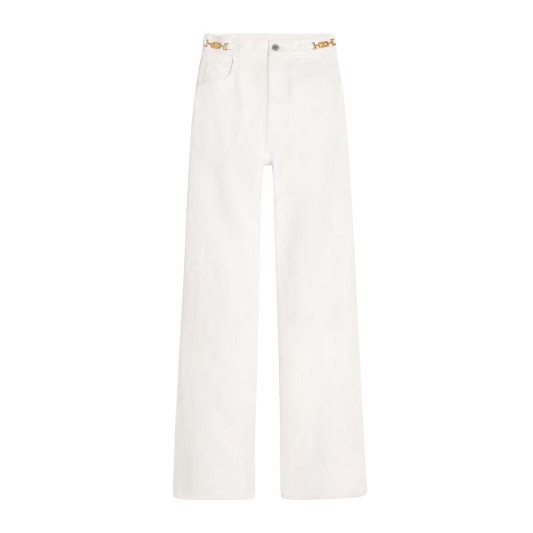 1 CELINE JANE FLARED JEANS IN OPTIC WHITE WASH DENIM