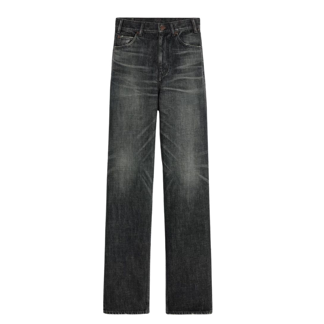 1 CELINE KITTY JEANS IN BLACK ICE RINSE WASH DENIM
